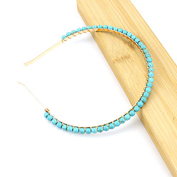 Синтетическая Бирюза Сплав волос, с бирюзой, резинки для волос для женщин девочек, 130x50 мм