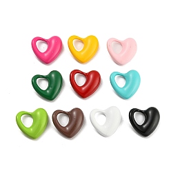 Mixed Color Alloy Enamel Pendants, Heart, Mixed Color, 16x17x5mm, Hole: 6.5x7mm