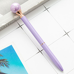 Lilac Candy Color Rotating Pearl Stainless Steel Ballpoint Pen, School Office Supplies, Lilac, 142x10mm