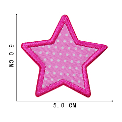 Deep Pink Computerized Embroidery Cloth Iron on/Sew on Patches, Costume Accessories, Star, Deep Pink, 50x50mm