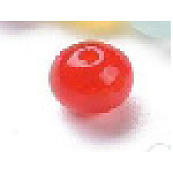 Red Imitation Jade Acrylic Beads, Round, Red, 10mm, Hole: 2mm.