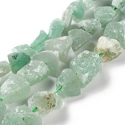Green Aventurine Raw Rough Natural Green Aventurine Beads Strands, Nuggets, 4~11x4.5~14.5x4.5~14.5mm, Hole: 0.8mm, about 41~43pcs/strand, 15.35~15.94''(39~40.5cm)