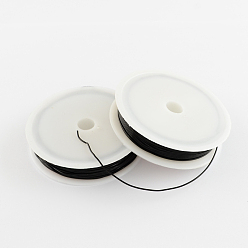 Черный Эластичная кристальная нить, бисероплетение, для изготовления эластичного браслета, чёрные, 0.5 мм, около 20 м / рулон