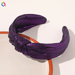 B138 Bright Wire Cloth Headband - Purple Vintage Gold Wire Mesh Hairband Fashion Headband Net Solid Color Thin Edge Hairband B138.