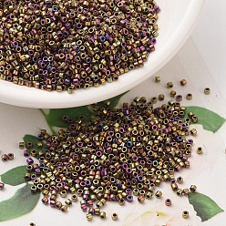 (DB0029) Металлический Золото-оливковый Ирис Бусины miyuki delica, цилиндр, японский бисер, 11/0, (дБ 0029) металлик ириса, 1.3x1.6 мм, отверстие : 0.8 мм, Около 2000 шт / 10 г
