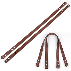 Coconut Brown PU Leather Bag Straps, with Metal Snap Button, for Bag Replacement Accessories, Coconut Brown, 56~70x0.2cm