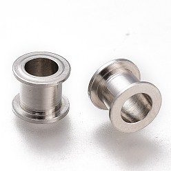 Stainless Steel Color 304 Stainless Steel European Bead Cores, Grommet for Polymer Clay Rhinestone Large Hole Beads Making, Stainless Steel Color, 5x6mm, Hole: 3.5mm