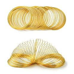 Золотой Стальная проволока памяти, для браслета решений, золотые, 55 мм, проволока: 0.6 мм (22 калибр), около 100 кругов/набор