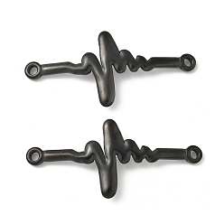 Сердце 304 подвески из нержавеющей стали, чёрные, ионное покрытие (ip), разбитое сердце, 49.5x22.5x2.5 мм, отверстие : 2.5 мм