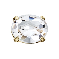00030 Crystal Пришивные чашки preciosa® maxima crystal, многожильных ссылки, чешский хрусталь, с настройками латуни, 719 36 406 овальный, золотые, 00030 кристалл, 8x6 мм