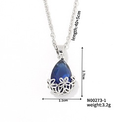 Королевский синий Мини 3d модные милые универсальные элегантные латунные стеклянные ожерелья-каплевидные подвески, королевский синий, 15.75 дюйм (40 см)