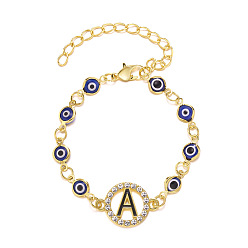 A Alloy Adjustable Devil Eye Bracelet with Blue Eye - European and American Style