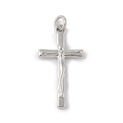 Платина Латунные подвески, крест прелести, с целью перехода в кольце, долговечный, без свинца и без кадмия, платина, 21.5x11x2.5 мм, отверстие : 2.5 мм
