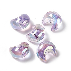 Lilac Transparent Resin Beads, Moon, Lilac, 25x22x16.5mm, Hole: 3.5mm