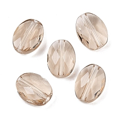Светло-коричневый Стекло имитация австрийских хрустальных бусин, овальные, граненые, загар, 8x6.5x3.5 мм, отверстие : 1.2 мм