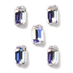 Лунный Свет K 9 кабошоны из стеклянного страза, задние и задние, прямоугольные, лунный свет, 6x4x3 мм