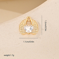 Wing Микро проложить кубического циркония подвески, глоденские чары, крыло, 12x11 мм