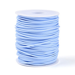 Светло-Голубой Полая труба ПВХ трубчатый синтетический каучуковый шнур, обернутый вокруг белой пластиковой катушке, Небесно-голубой, 2 мм, отверстие : 1 мм, около 54.68 ярдов (50 м) / рулон