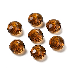 Sienna Glass Imitation Austrian Crystal Beads, Faceted, Rondelle, Sienna, 8x5~5.5mm, Hole: 1.2~1.5mm
