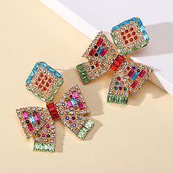 colorful Bohemian Metal Butterfly Crystal Earrings with Colorful Stones - Bold, High-end Jewelry