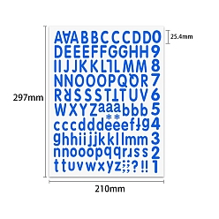 Dodger Blue PVC Self-Adhesive Letter & Number Stickers, for Party Decorative Presents, Dodger Blue, 297x210mm