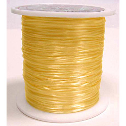 Gold Flat Elastic Crystal String, Elastic Beading Thread, for Stretch Bracelet Making, Dyed, Gold, 0.8mm, about 9.84~10.93 yards(9~10m)/roll