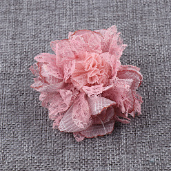Pink Fleur en tissu pour accessoires de cheveux diy, fleurs d'imitation pour chaussures et sacs, rose, 65mm