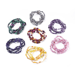 Mixed Stone Natural Mixed Gemstone Bead Stretch Bracelets, Tumbled Stone, Nuggets, Inner Diameter: 2~2-1/4 inch(5.2~5.6cm)