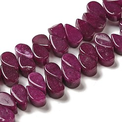 Purple Natural White Jade Beads Strands, Dyed, Teardrop, Top Drilled, Purple, 9~10x5~5.5x3.5~4mm, Hole: 0.7mm, about 40~48pcs/strand, 7.09~7.28''(18~18.5cm).