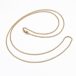Golden 304 Stainless Steel Cable Chain Necklaces, with Lobster Claw Clasps, Golden, 29.92 inch(76cm), 2mm