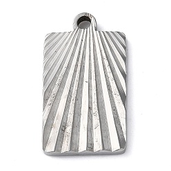 Stainless Steel Color 304 Stainless Steel Pendants, Rectangle Charm, Stainless Steel Color, 21x11.5x1.9mm, Hole: 1.8mm