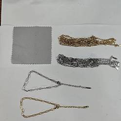 Золотой & Цвет Нержавеющей Стали 13шт. 304 браслеты-цепочки из нержавеющей стали со скрепками, золотые и нержавеющая сталь цвет, 6-7/8 дюйм (17.5 см)