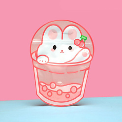 Кролик Пластиковые подарочные пакеты с застежкой-молнией в форме чашки для чая с пузырьками, многоразовые упаковочные пакеты, верхнего уплотнения, самоклеящиеся пакеты для конфет, розовые, кролик, 30x18 см