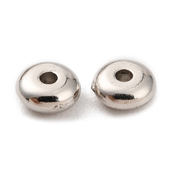 Platine Perles de placage de style ccb, plat rond, platine, 5x2.5mm, Trou: 1.2mm
