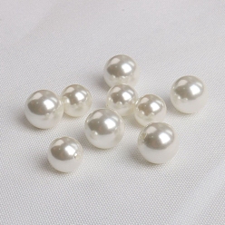 Seashell Color South Sea Pearl DIY Jewelry Accessories, Round, Half Drilled, Seashell Color, 6mm
