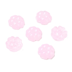 Pearl Pink Gradient Color Transparent Glass Bead Cap, 5-Petal Flower, Pearl Pink, 13x4.5mm, Hole: 1.4mm