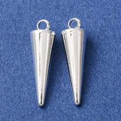 Silver 304 Stainless Steel Pendants, Spike/Cone, Silver, 18x5mm, Hole: 2mm