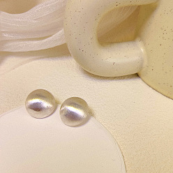 Платина Полукруглые серьги-гвоздики из сплава, платина, 30x30 мм