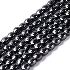 Black Stone Natural Black Stone Beads Strands, Faceted, Flat Round, 4x3mm, Hole: 0.9mm, about 99pcs/strand, 15.55''(39.5cm)