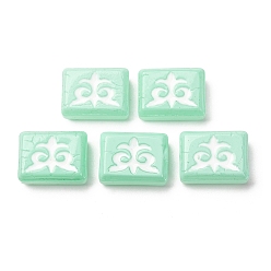 Аквамарин Бусины лэмпворк , прямоугольник с амулетом, аквамарин, 12x16x5.5~6 мм, отверстие : 1.2 мм