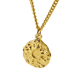 Настоящее золото 18K Стильные 304 подвески-солнечные лучи из нержавеющей стали для женщин на каждый день, реальный 18 k позолоченный, 16.54 дюйм (42 см)