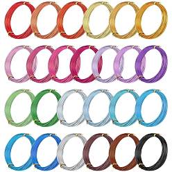 Mixed Color Round Aluminum Craft Wire, for Beading Jewelry Craft Making, Mixed Color, 17 Gauge, 1.2mm, about 32.8 Feet(10m)/roll(32.8 Feet/roll), 25 colors, 1roll/color, 25 rolls.