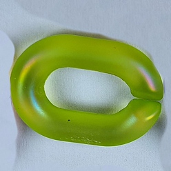 Зелено-Желтый Прозрачные акриловые быстроразъемные соединения, ab color овальные ссылки, зеленый желтый, 19x14 мм