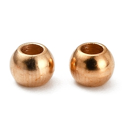Розовое Золото 304 из нержавеющей стали разделительные бусины, круглые, розовое золото , 3x2 мм, отверстие : 1~1.2 мм