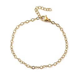 Золотой Ионное покрытие (IP) 304 браслеты из звеньев цепи из нержавеющей стали для женщин и мужчин, ромб, золотые, 6-1/2 дюйм (16.5 см)