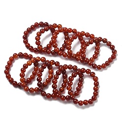 Красный Агат Природные сердолик браслеты простирания, 2 дюйм (52 мм), бусины : 10 мм диаметром, 20 шт / нитка