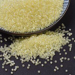 (DB1471) Прозрачный Бледно-желтый Блеск Бусины miyuki delica, цилиндр, японский бисер, 11/0, (дБ 1471) прозрачный бледно-желтый блеск, 1.3x1.6 мм, отверстие : 0.8 мм, Около 2000 шт / 10 г
