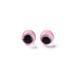Pink Evil Eye Resin Beads, Round, Pink, 4mm, Hole: 1mm