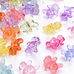 Mixed Color Transparent Acrylic Beads, Bear, Mixed Color, 16x13x8.5mm, Hole: 2mm, about 700pcs/500g