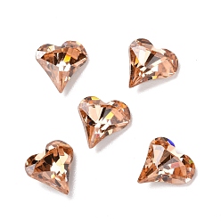 Верблюжий Кабошоны кубического циркония кабошоны, задние и задние, сердце, верблюжие, 9x8x3.5 мм